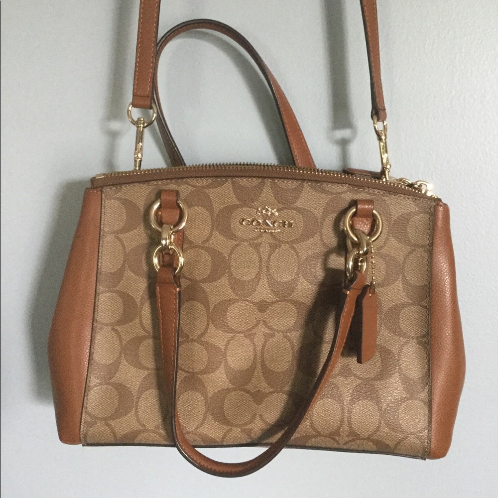 Coach leather tan satchel